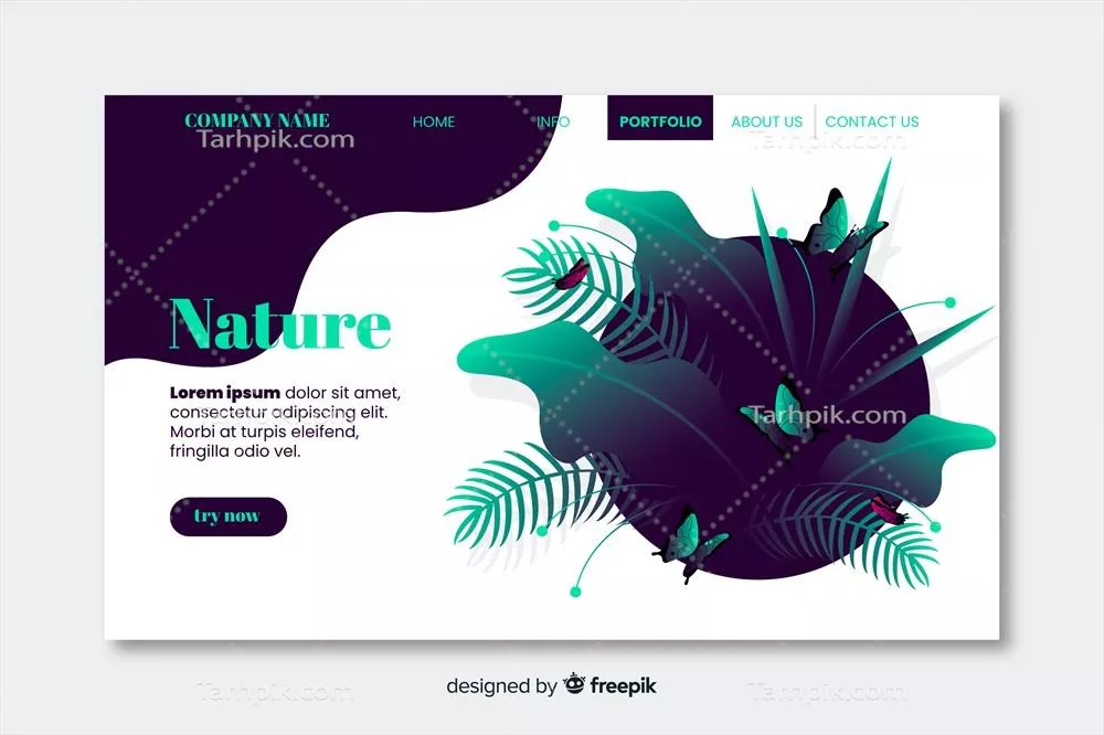 الگوی صفحه فرود وکتور کسب و کار با طراحی طبیعی و حرفهای