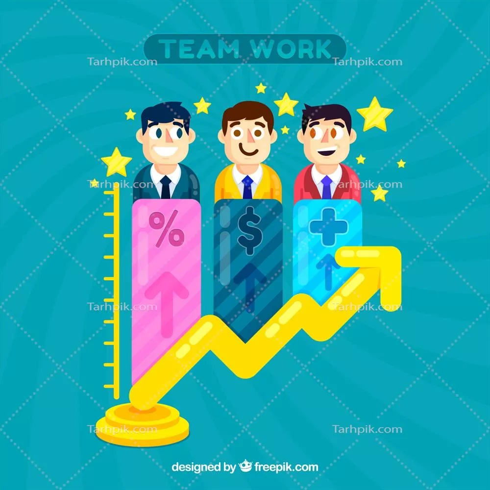 پسزمینه وکتور تیمکاری در کسبوکار برای استفاده در طراحی گرافیکی