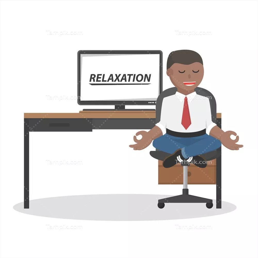 وکتور طراحی مدرن دفتر کار برای یک کسبوکارآفرین آفریقایی با فضایی آرامشبخش