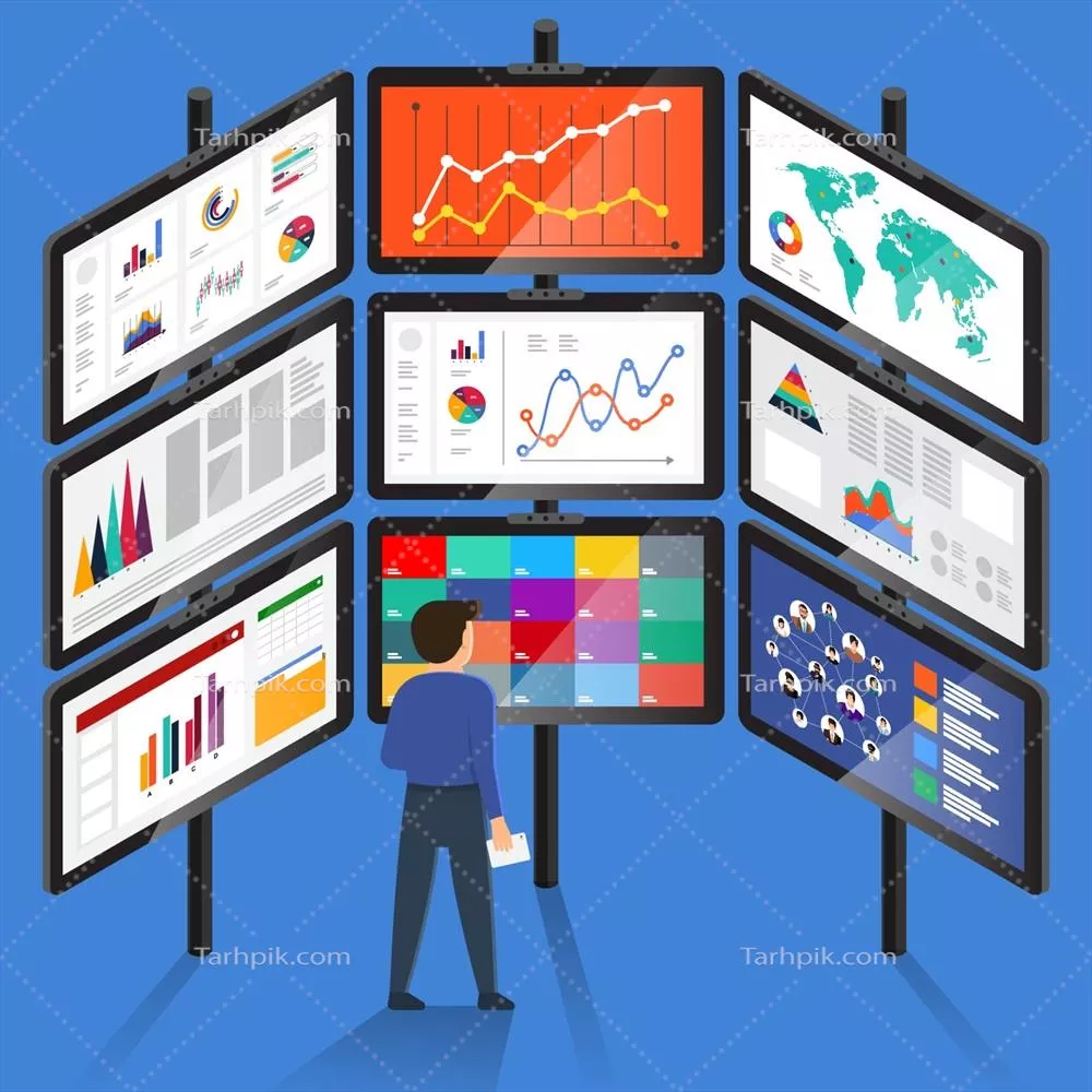 وکتور کسب و کار: مطالعه دادههای تجاری بر روی چندین صفحه نمایش