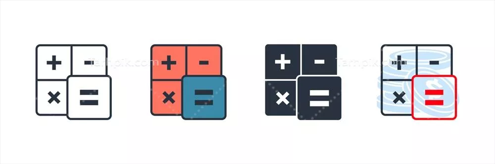 لوگوی وکتور آیکون ماشین حساب به عنوان نماد مالی و اقتصادی