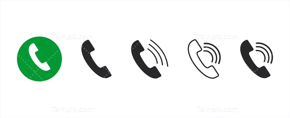 وکتور آیکون لوگوی تماس تلفن همراه - طراحی مسطح و ایزوله شده