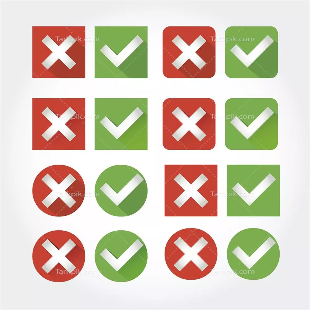 مجموعه وکتور دکمههای لغو و بررسی با طراحی جذاب و متنوع