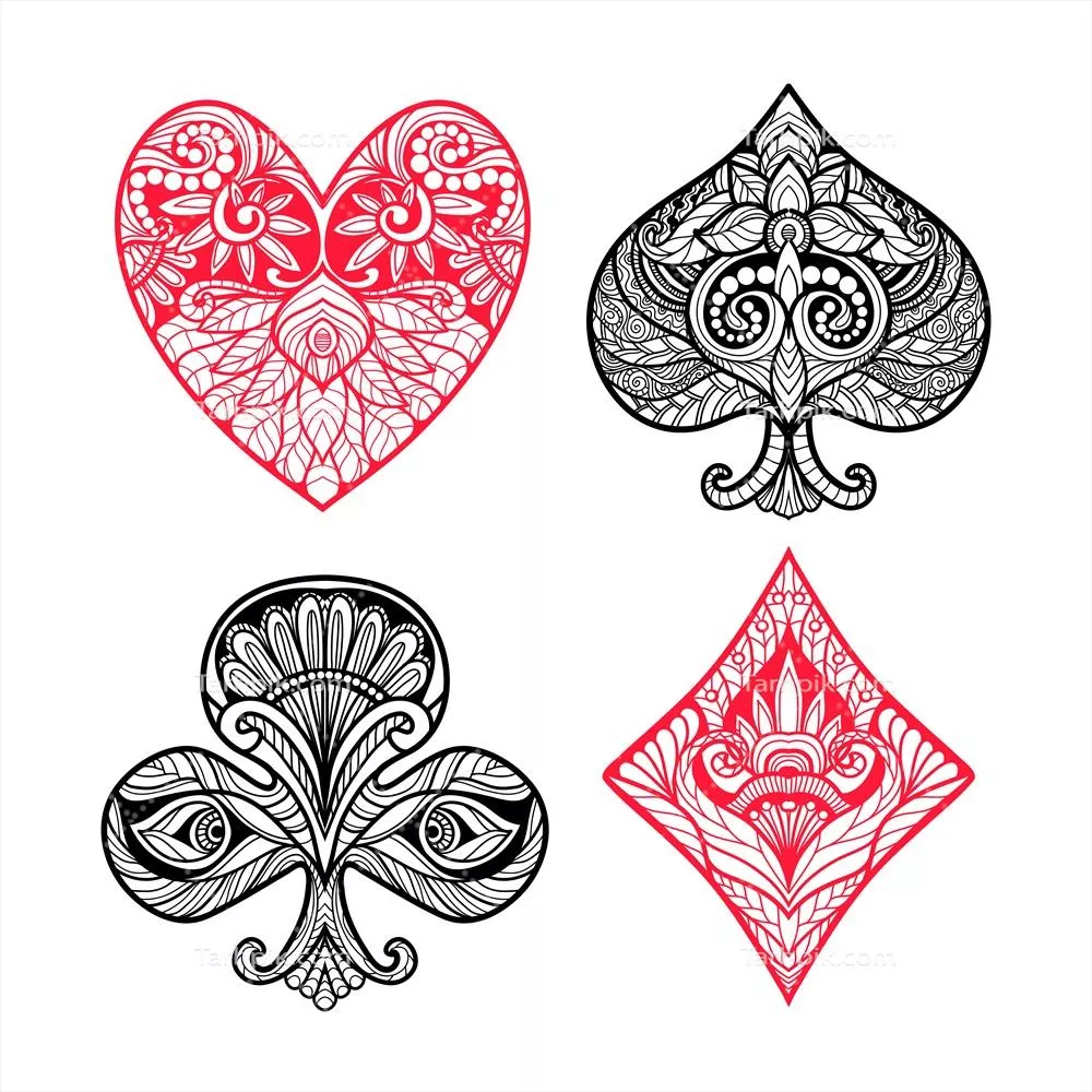 مجموعه وکتور چهار نشان کارت برای طراحی و سرگرمی