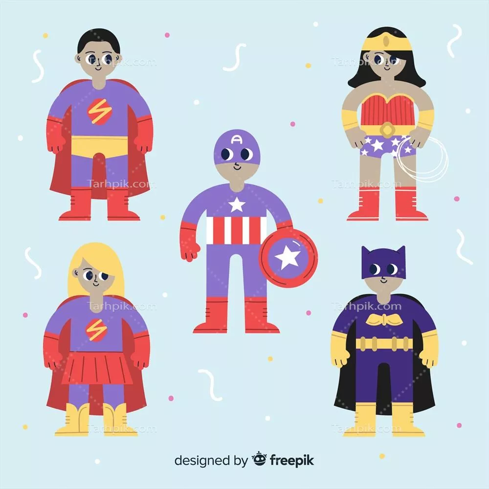 شخصیت های کارنوال با لباس های فانتزی و طراحی وکتور