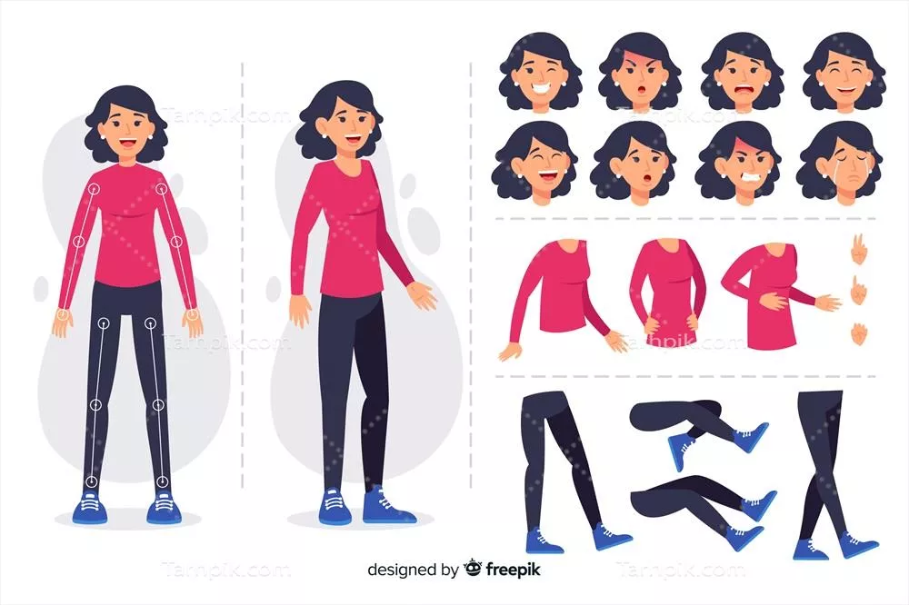 طراحی حرکت کاراکتر کارتونی و وکتور - روش های انیمیشن برای گرافیک