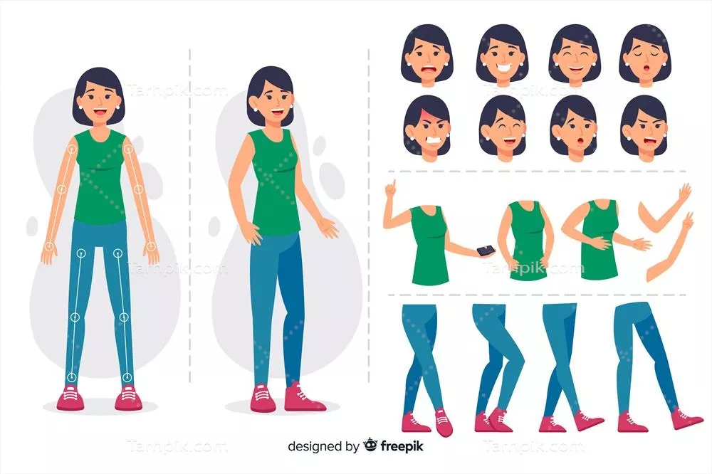 طراحی حرکت شخصیت های کارتون با استفاده از وکتورهای دیجیتال