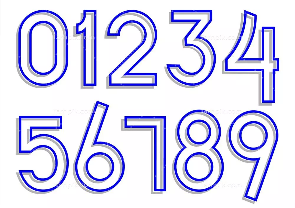 وکتور اعداد حکاکی شده از ۰ تا ۹ با طراحیهای منحصر به فرد