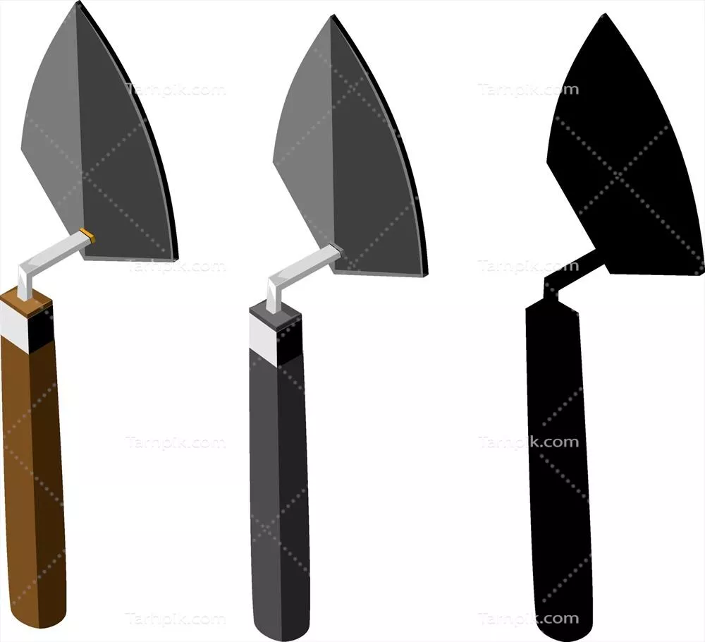 وکتور نقاشی کارگر ساختمانی با ملاقه سیمان در حین کار