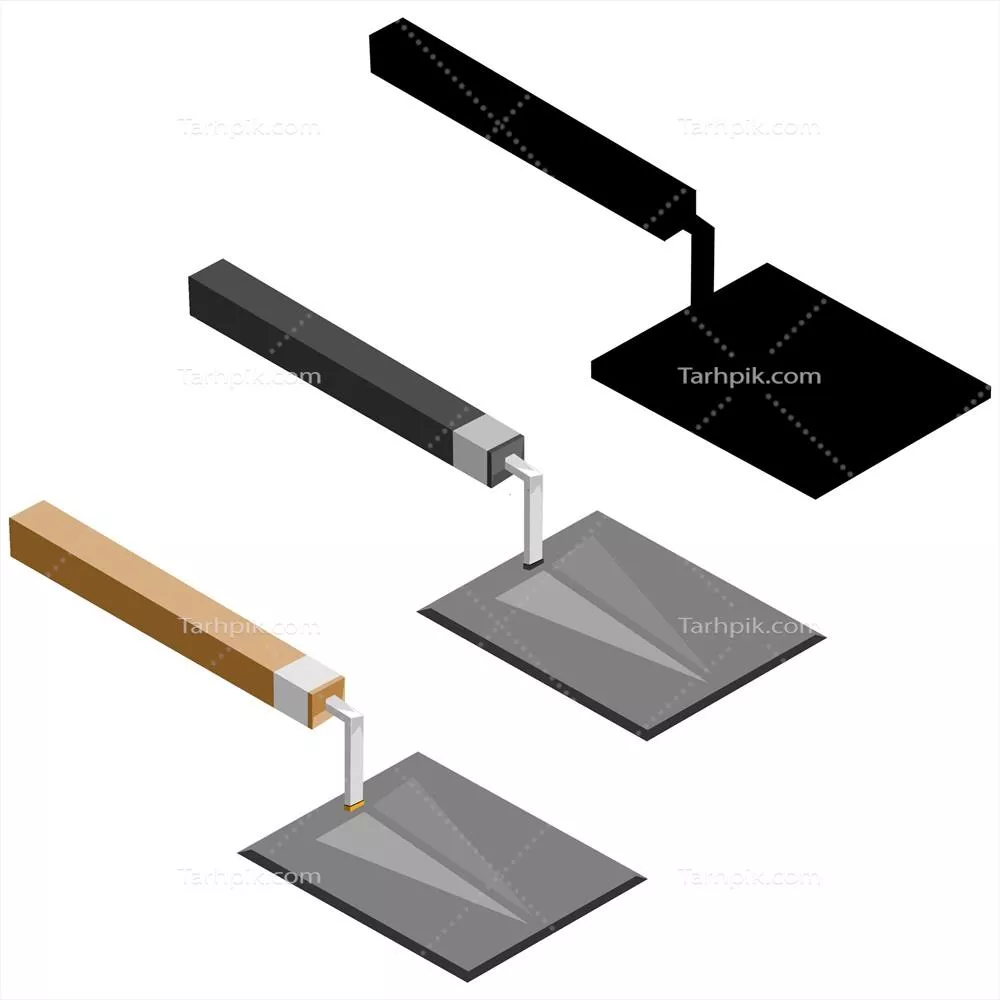 وکتور تصویر کارگر ساخت و ساز با ملاقه سیمانی در حین کار