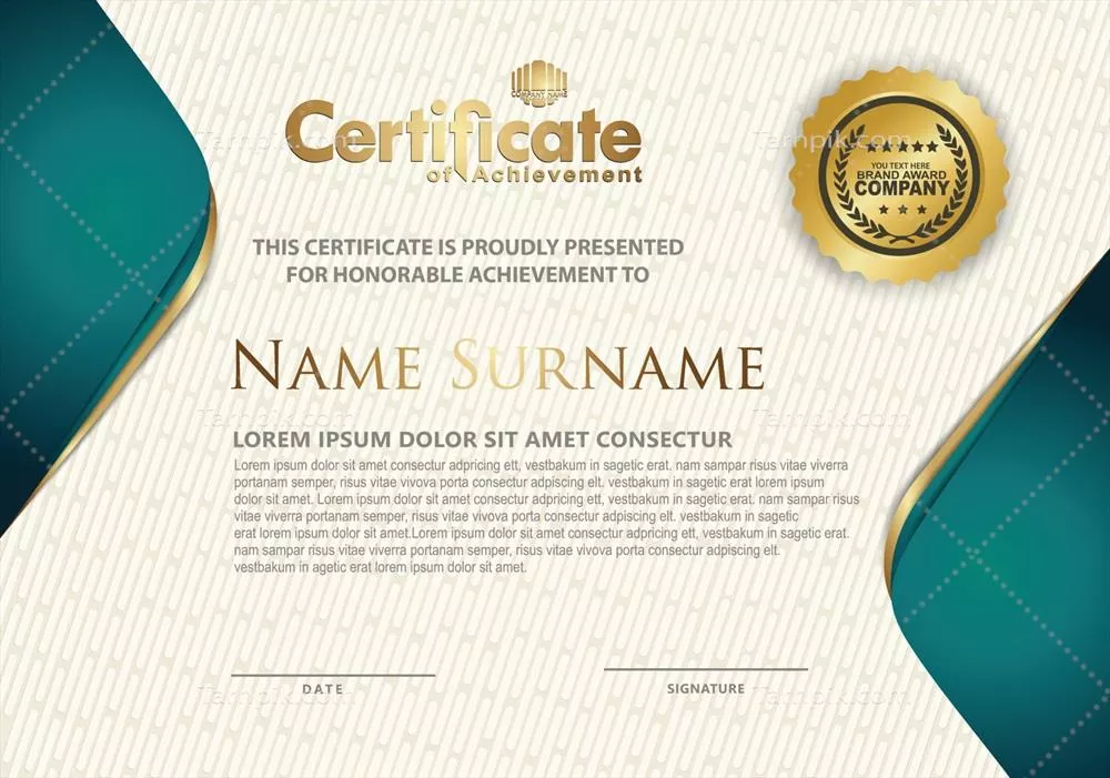 وکتور مدل گواهی با بافت لوکس وElegant – طراحی مدرن برای هر رویداد