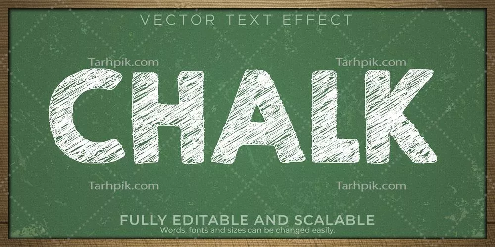 وکتور اثر متن تخته سیاه با تخته گچی: ویرایش پذیر و استایل بافت سفید و گرانج