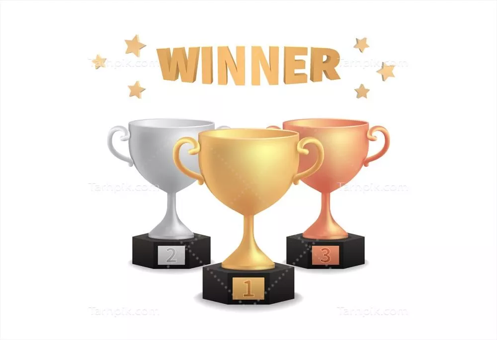 وکتور مفهوم مراسم اهدای جوایز قهرمانی به سبک کارتون با رنگ طلایی