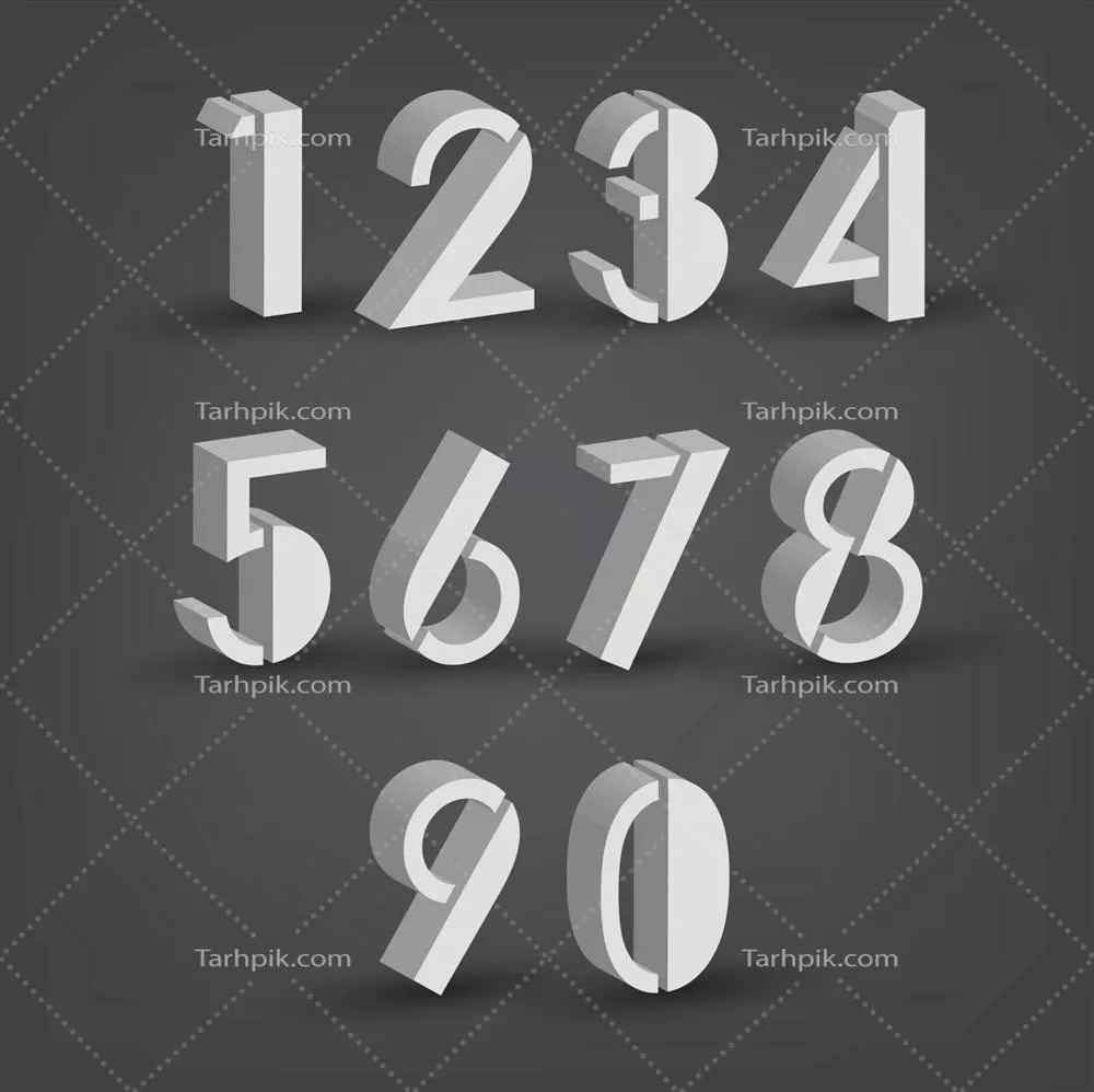 وکتور شخصیت انگلیسی حروف الفبا ۳ بعدی و اعداد جذاب