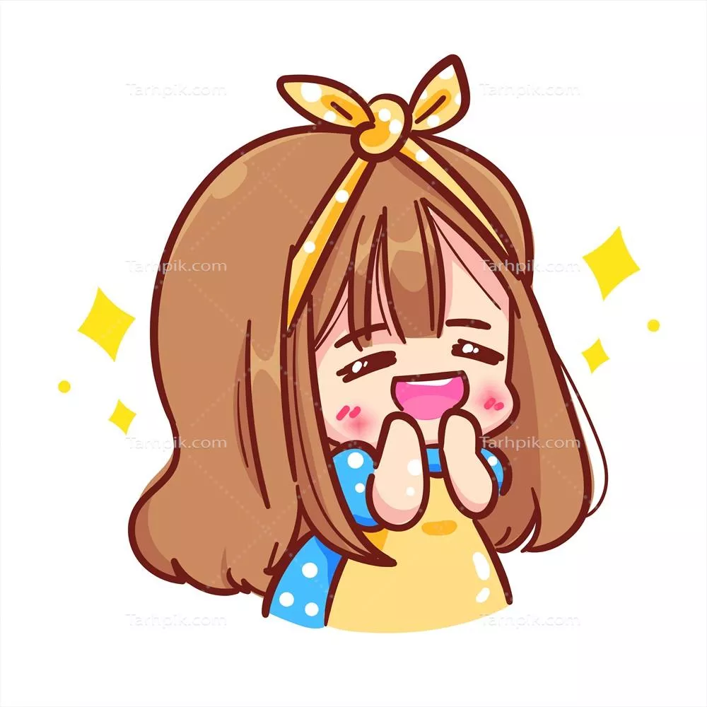 وکتور دختر شاد و خوشحال: شخصیت کارتون با لبخند شگفتآور و هنری دستی