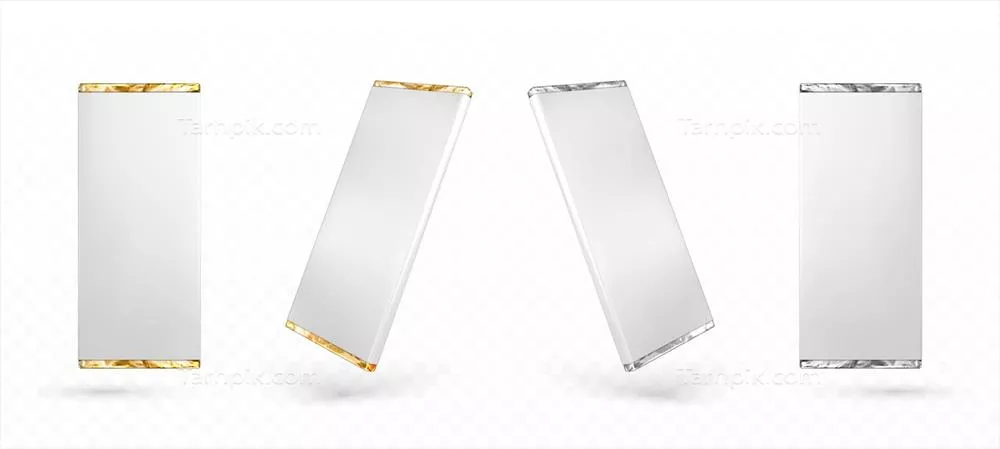 وکتور نمونه بستهبندی شکلات با روکش طلایی و نقرهای لوکس و جذاب