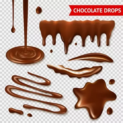 مجموعه وکتور شفاف شکلات با طراحی پیچیده و مدرن