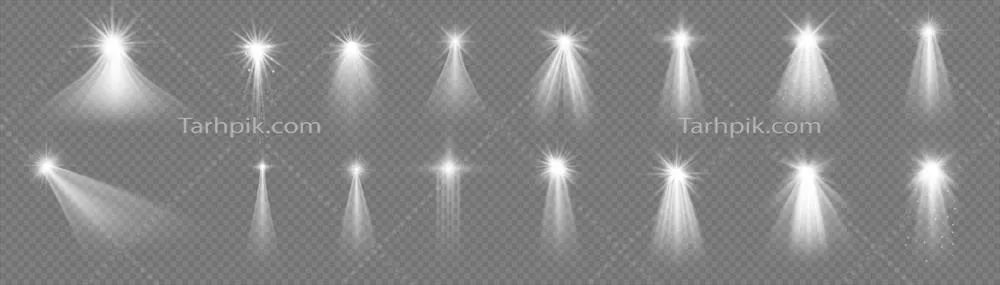 وکتور ستاره کریسمس با اثر نورافکن سفید رنگ و زیبا