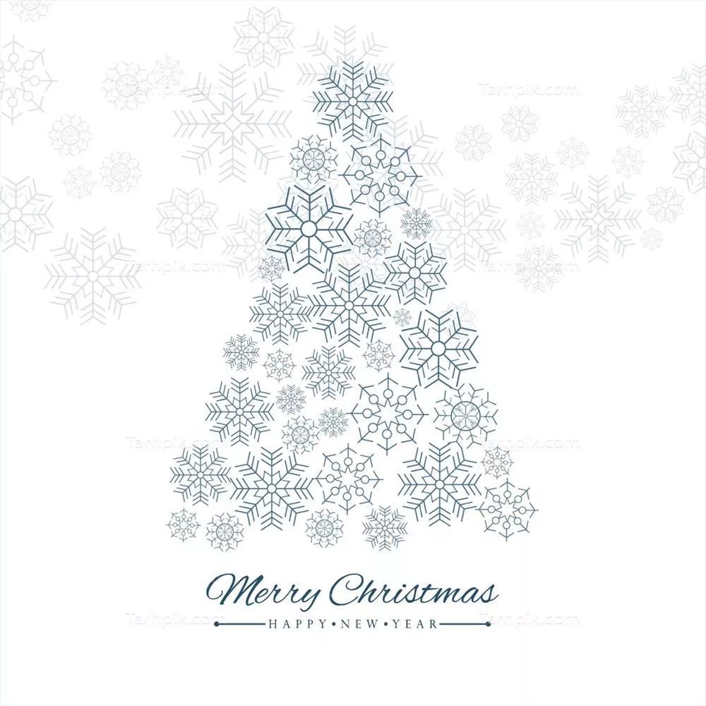 درخت کریسمس با برف‌ریزه‌ها - وکتور زیبا و جالب