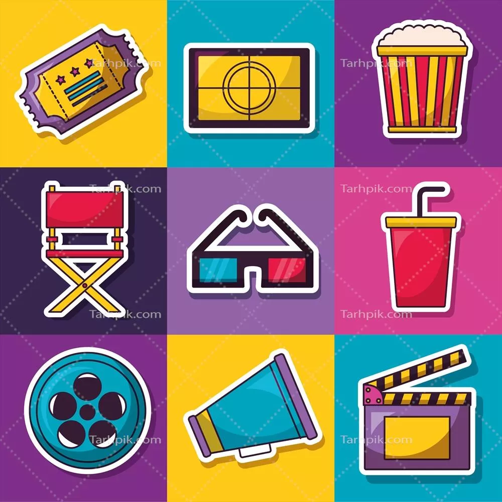 تصویرگری وکتور سینما و فیلم با کیفیت بالا و جذابیت بصری