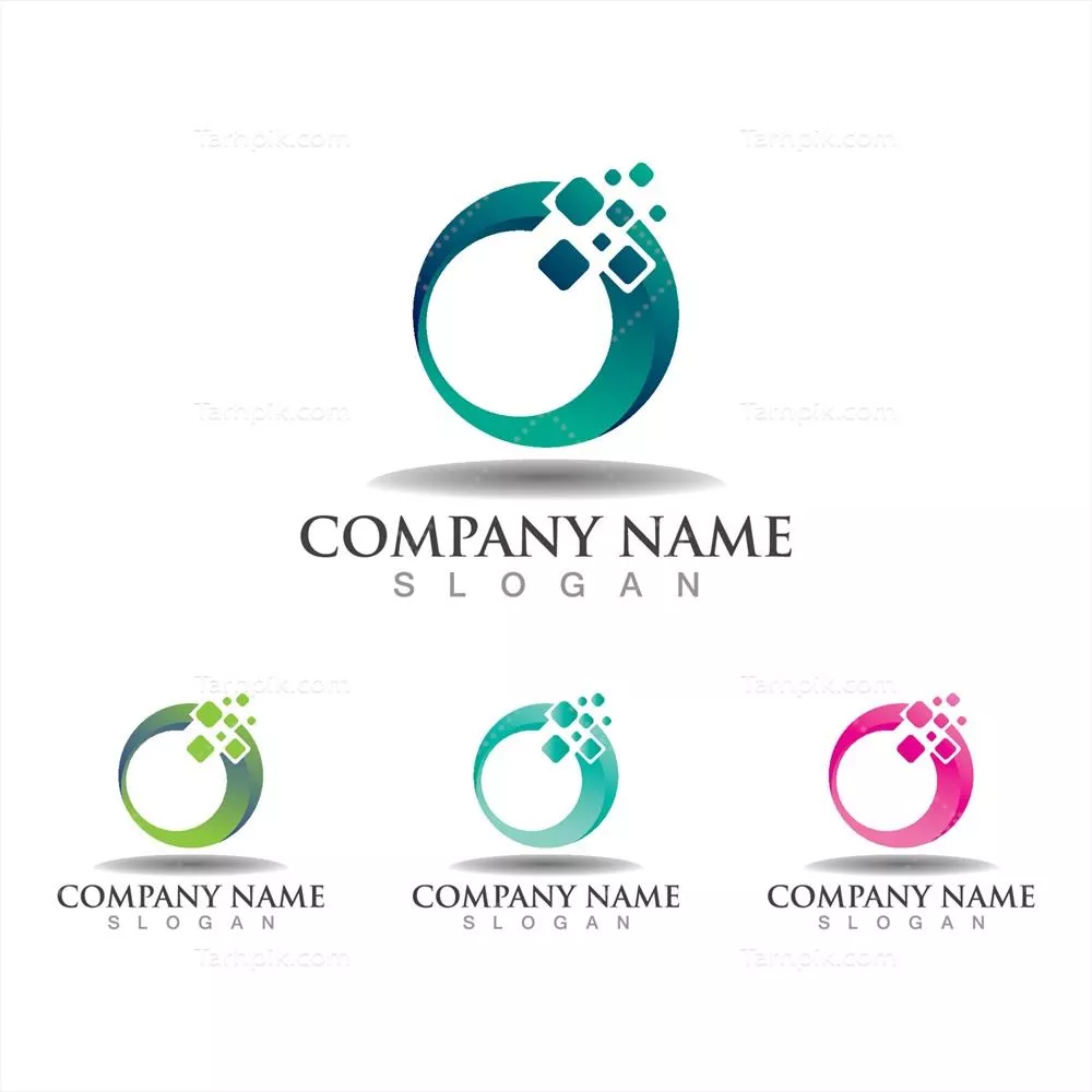 وکتور نماد طراحی لوگوی تکنولوژی دیجیتال دایرهای در دنیای مدرن