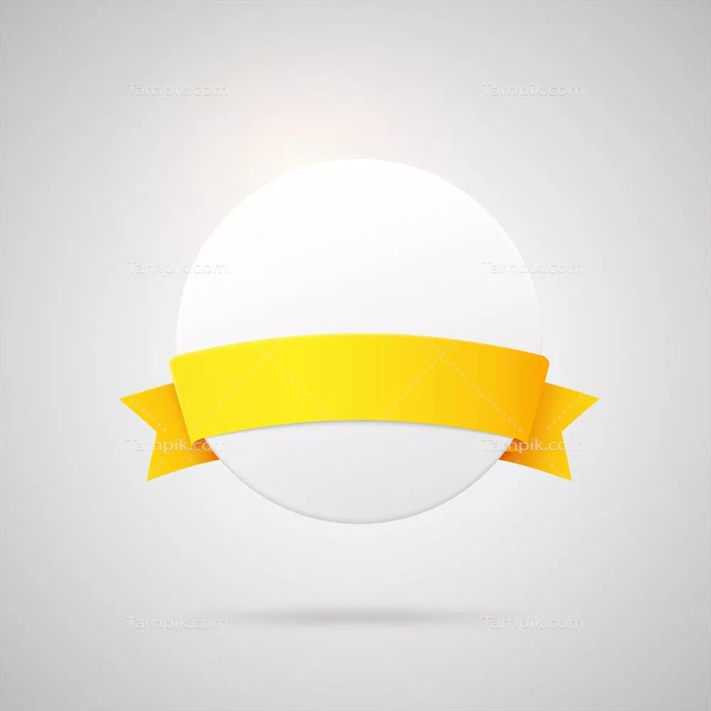 طراحی نشان گرد با روبان - گرافیک و الگوهای وکتوری