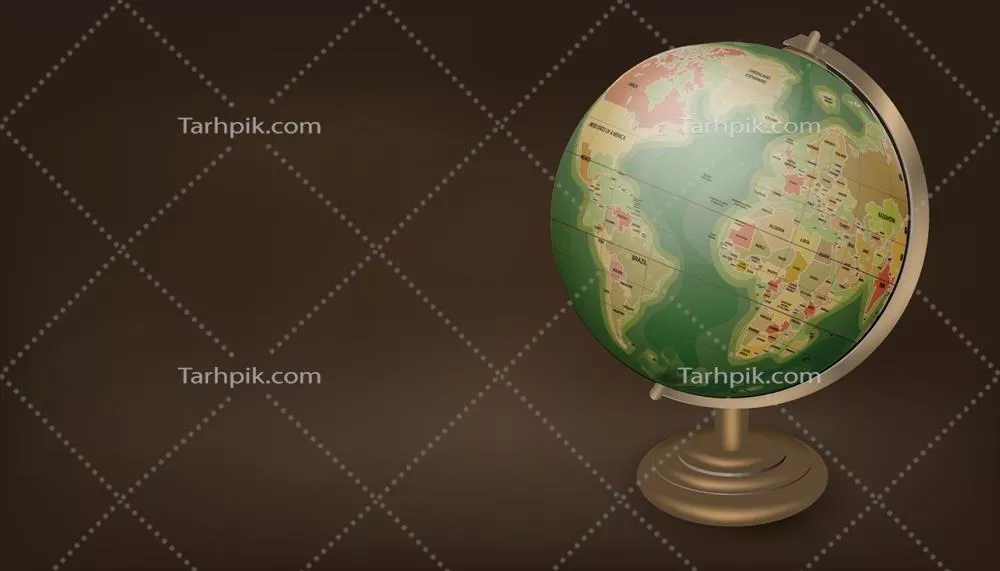 وکتور نسخه کلاسیک و وینتیج کره جغرافیایی با نقشه ای منحصر به فرد