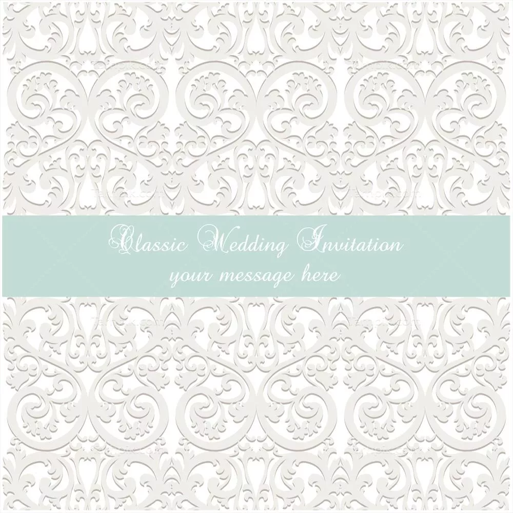 قالب طراحی دعوتنامه عروسی کلاسیک با وکتورهای زیبا و جذاب