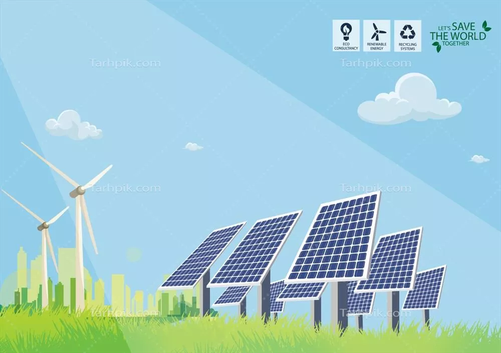 وکتور مفهوم انرژی برق پاک: نگاهی به الکتریسیته تجدیدپذیر و آینده آن