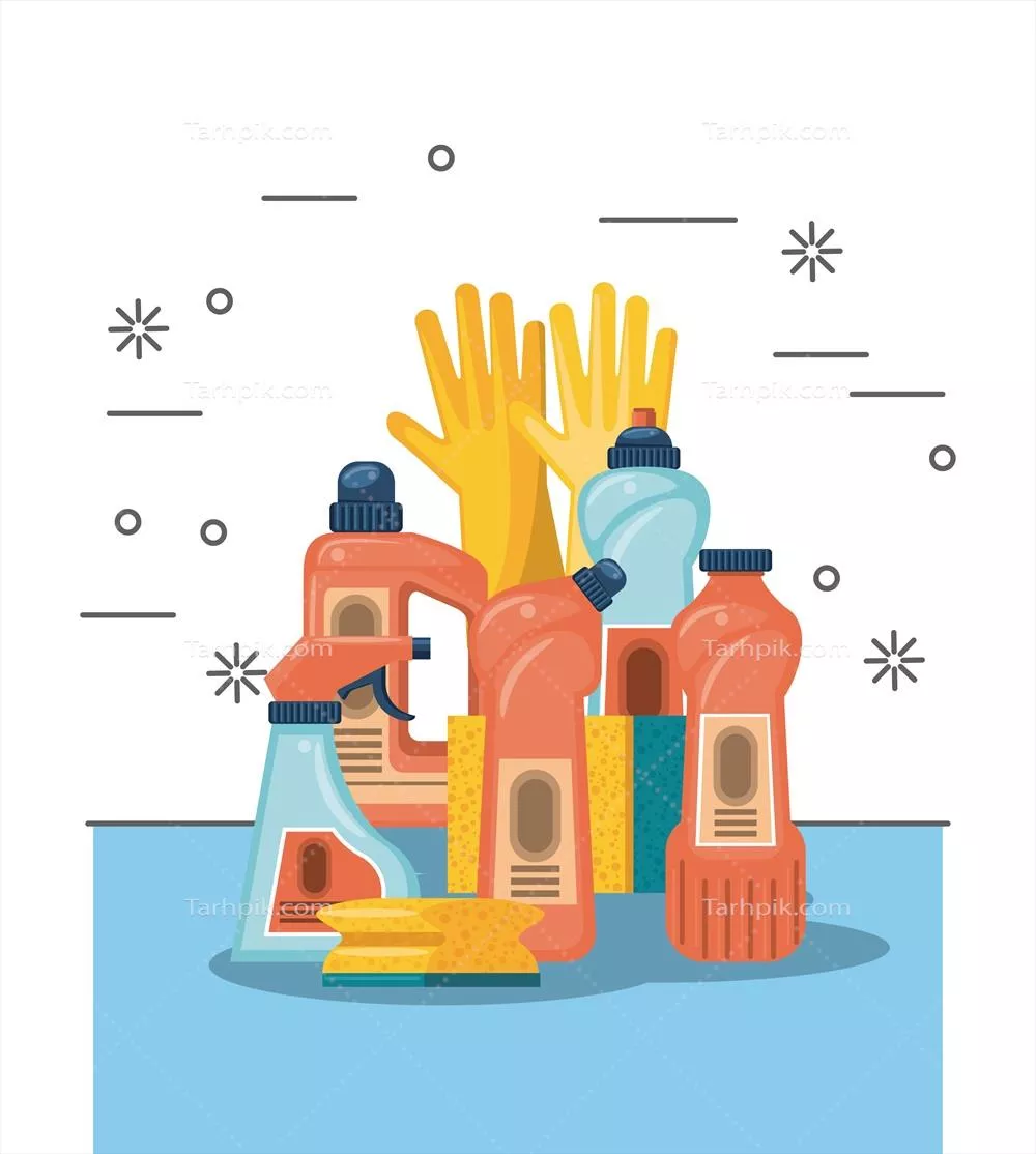 خدمات نظافت و پاکیزگی منزل با استفاده از طراحی وکتورهای حرفهای