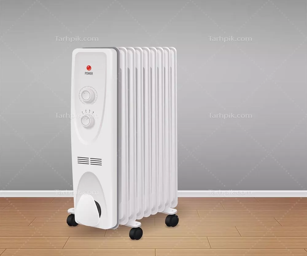 وکتور تصویرسازی واقعی از تجهیزات کنترل آب و هوا و نمادهای فناوری گرما