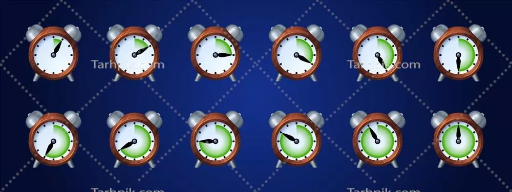 وکتور آیکون های ساعت بازی با انیمیشن و شیت اسپرایت زمان