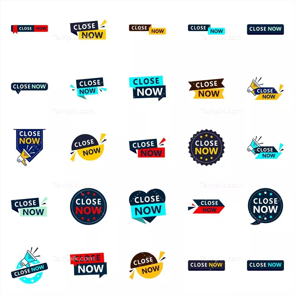 وکتور پک 25 تایی بنرهای متنی مناسب برای فروش نزدیک به تبدیل