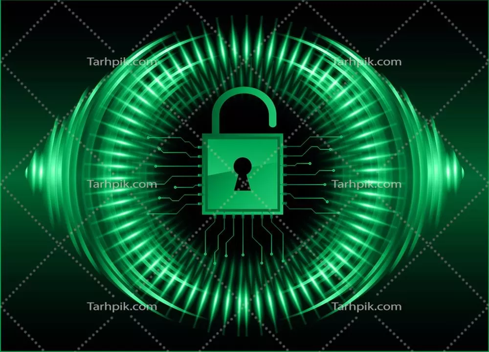 وکتور قفل بسته بر روی پسزمینه دیجیتال و امنیت سایبری در دنیای مدرن