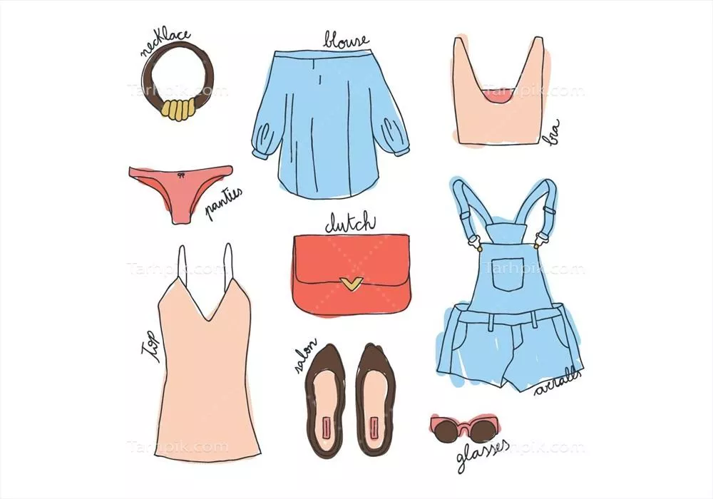 وکتور مدلهای مختلف لباس برای زنان زنانه و لطیف با سلیقههای متفاوت