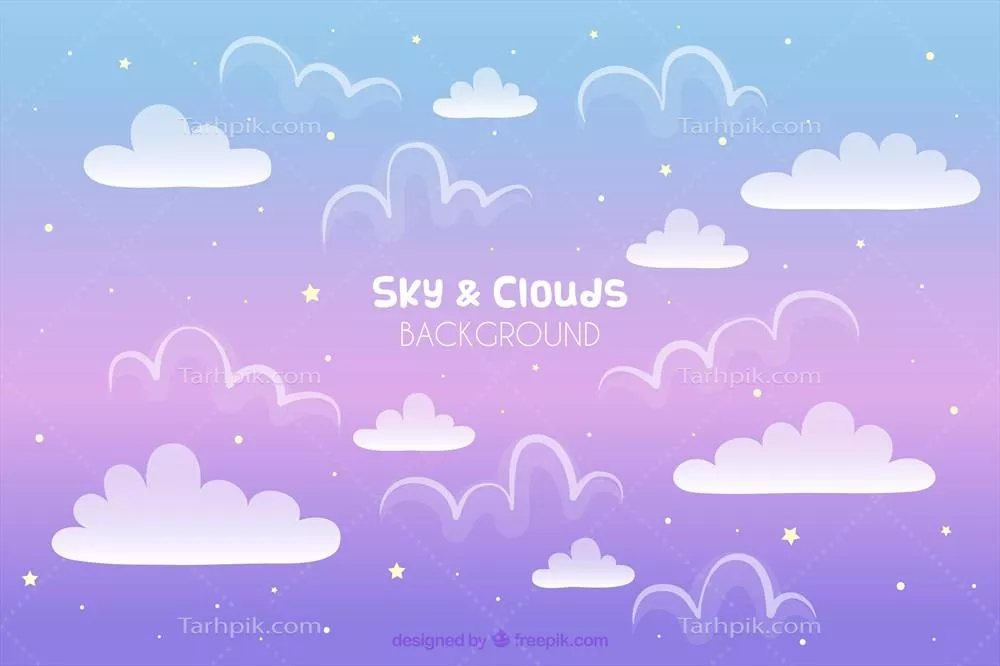 پس‌زمینه آسمان ابری به سبک صاف - وکتور