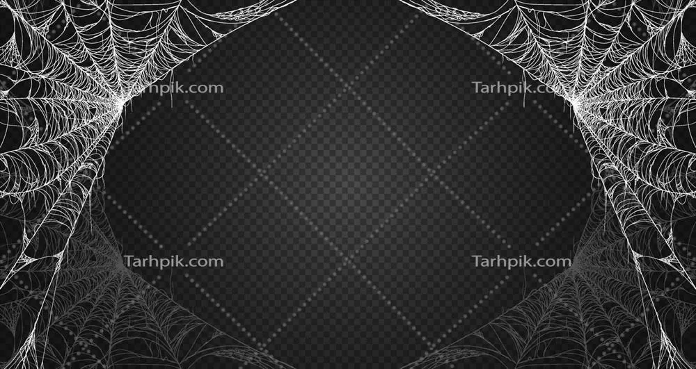 وکتور تزیینات ترسناک و مهیج تار عنکبوت برای هالووین