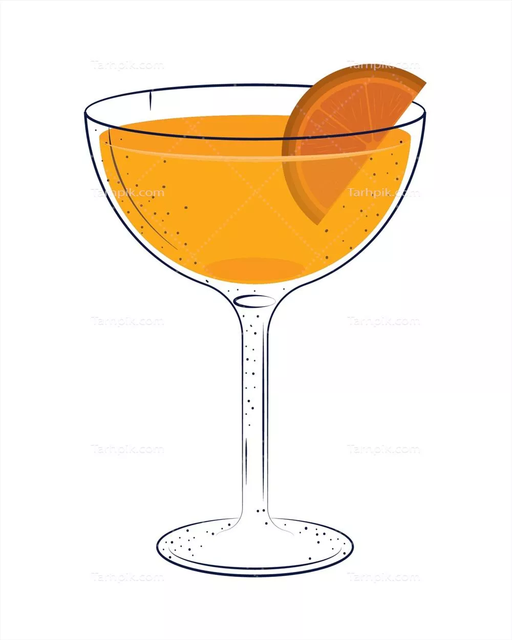 وکتور مخلوط نوشیدنی خوشمزه با طعم پرتقال و مواد دیگر