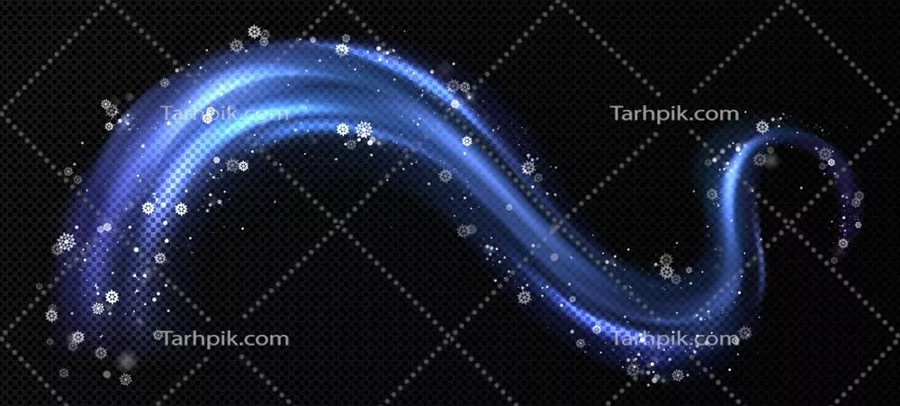 وکتور اثر نور در زمستان سرد: منحنی روشنایی و خطوط درخشان جرقهای