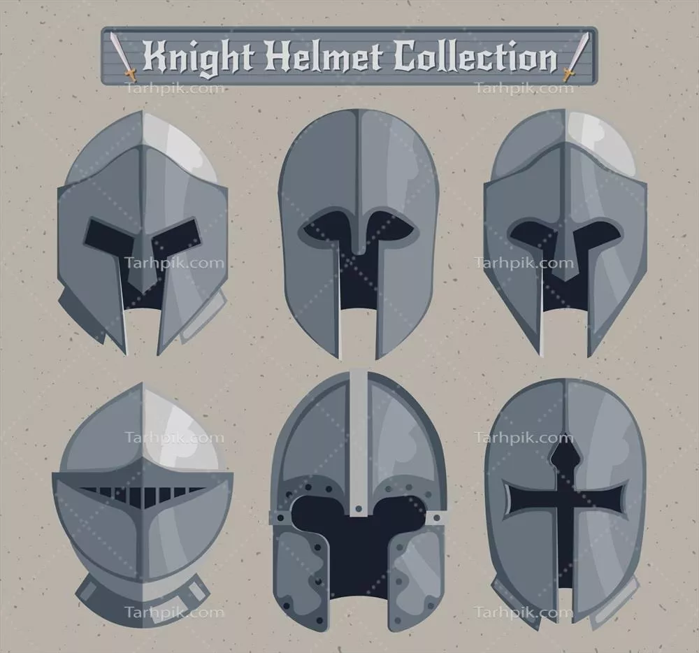 مجموعه کلاهخود زرهی وکتور با طراحیهای متنوع و خلاقانه