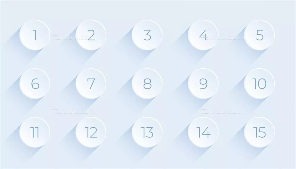 وکتور مجموعه‌ی آیکون‌های نقطه‌ای برای پس‌زمینه با اعداد عددی و طراحی جذاب