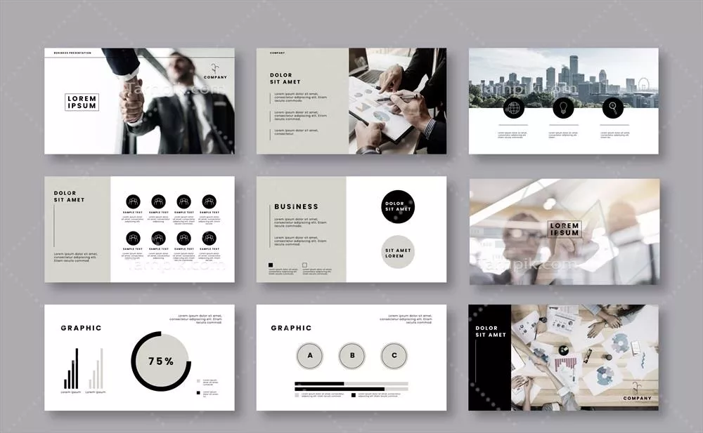 دسته ای از کارت های تجاری برای ارائه نکات کلیدی به صورت وکتور