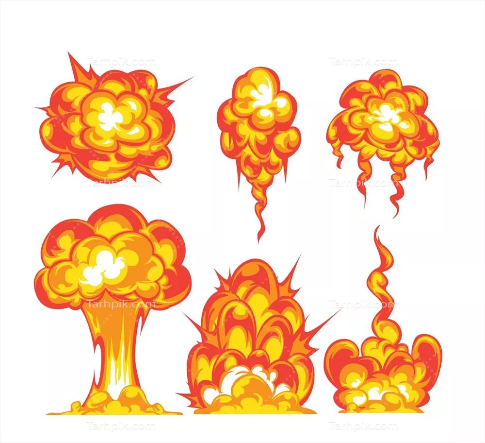 مجموعه مربوط به افکت های انیمیشن انفجار و کارتون در قالب وکتور