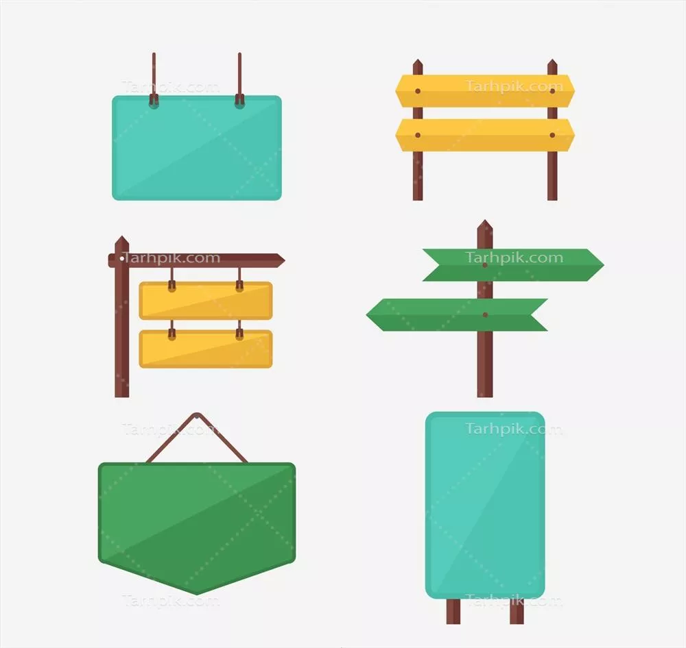 مجموعهای از پوسترهای رنگارنگ با طراحی مسطح و وکتور