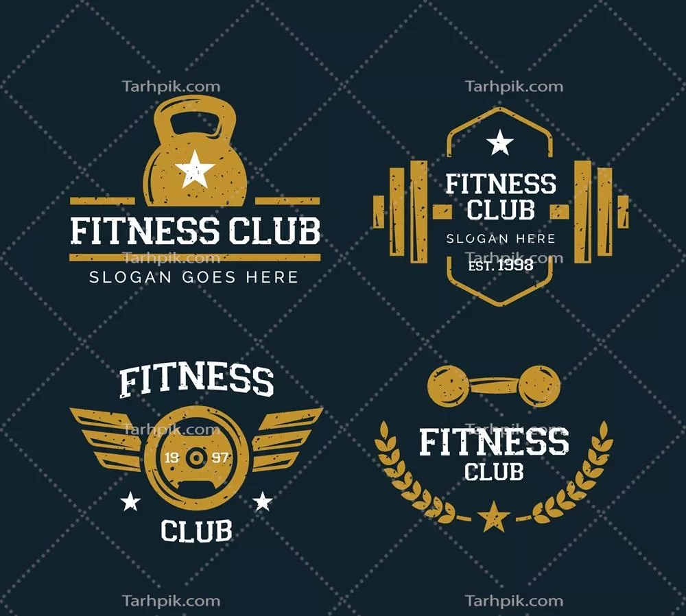 مجموعه لوگوهای مسطح کراسفیت با طراحی وکتور برای استفادههای مختلف