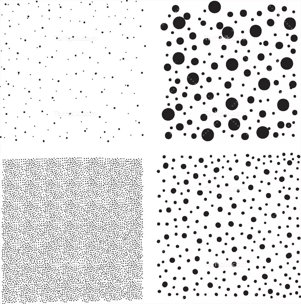 وکتور مجموعه‌ای از پس‌زمینه‌های الگوهای نقطه‌ای انتزاعی و هنری