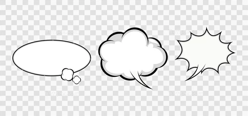 وکتور مجموعه ای از حباب های گفتگوی خالی با طراحی هفت نقطه ای و جذاب