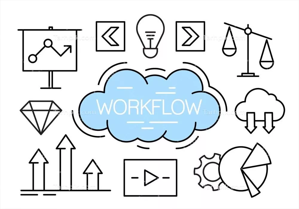 وکتور مجموعه‌ای از آیکون‌های مینیمالیستی برای وب با موضوع کسب و کار و کار