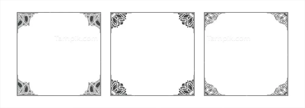 وکتور مجموعه ای از طراحی فریم های تزیینی و قدیمی با جزئیات خاص