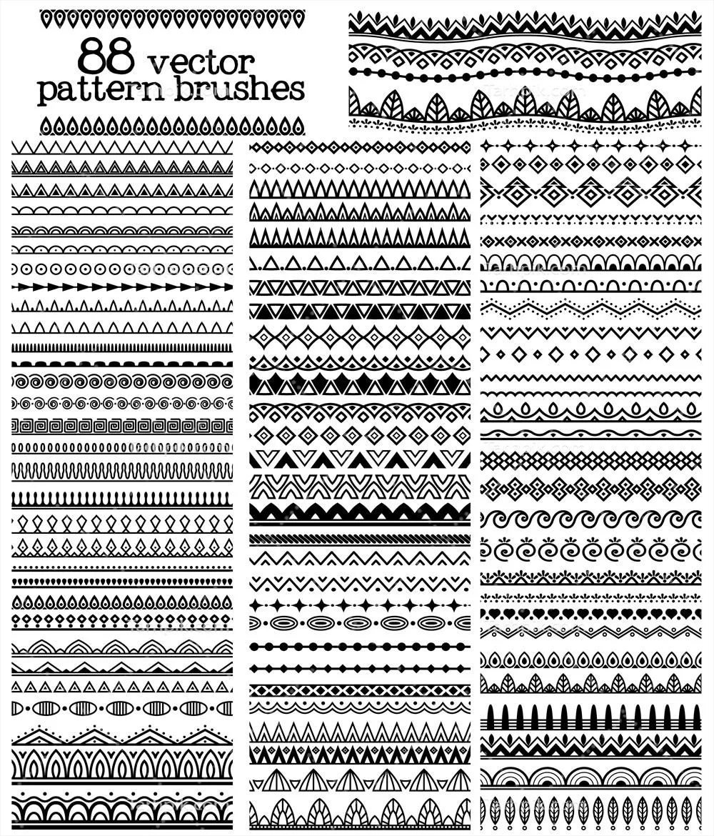 مجموعه عناصر الگوهای تزئینی - وکتورهای متنوع و زیبا